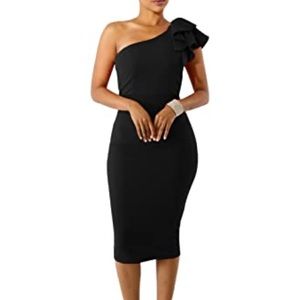 Women’s Sexy Ruffle One Shoulder Dress
